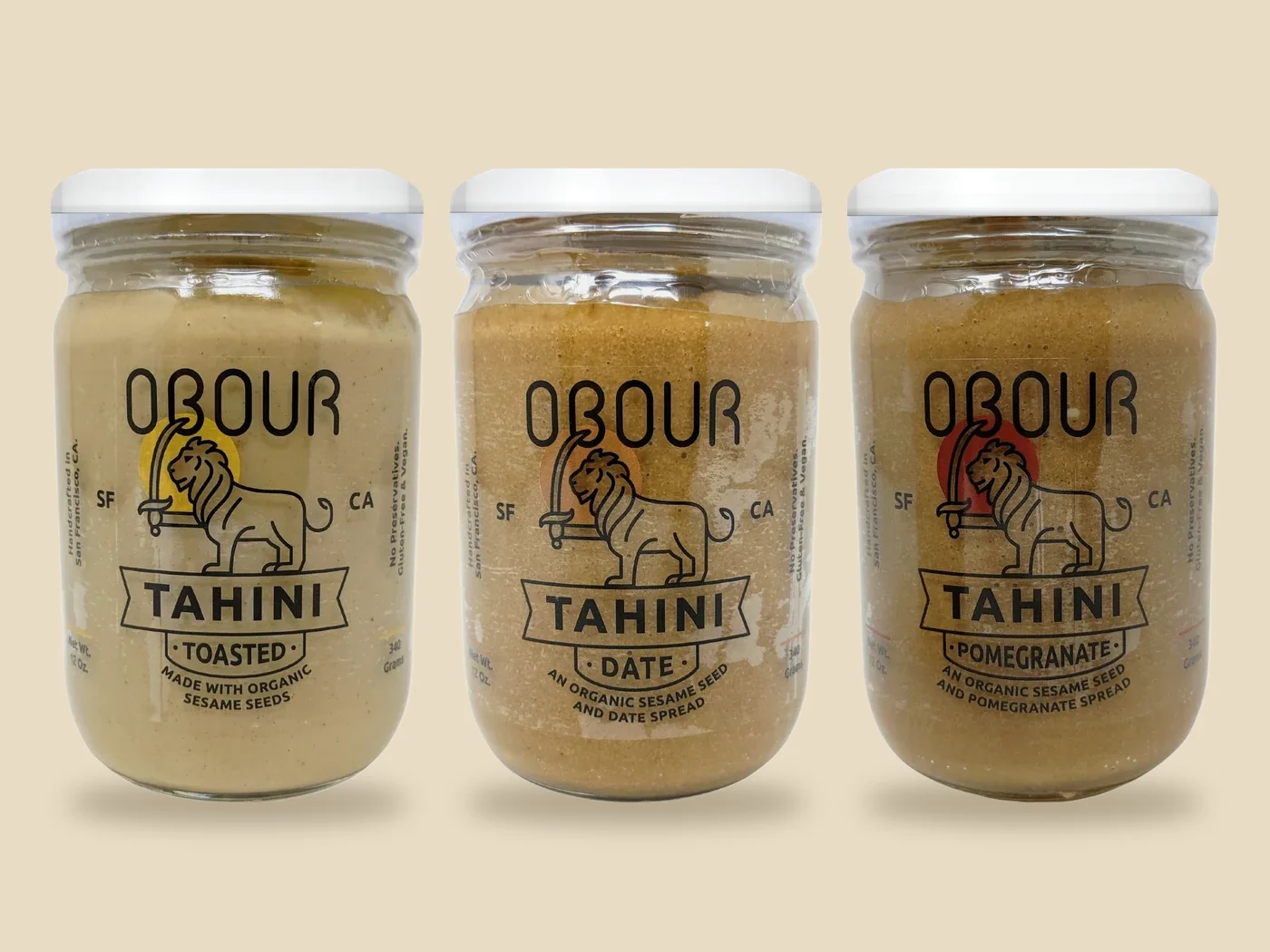 Jars of Obour Toasted, Date and Pomegranate tahini